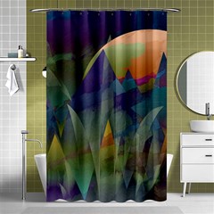 Mountains Abstract Mountain Range Shower Curtain 48  x 72  (Small) 