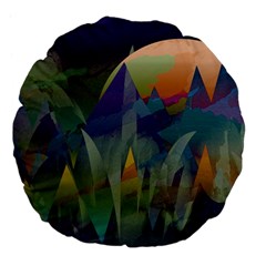 Mountains Abstract Mountain Range Large 18  Premium Flano Round Cushions by Pakrebo