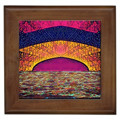 Abstract Sunrise Ocean Sunset Sky Framed Tiles by Pakrebo