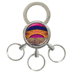 Abstract Sunrise Ocean Sunset Sky 3-ring Key Chains by Pakrebo