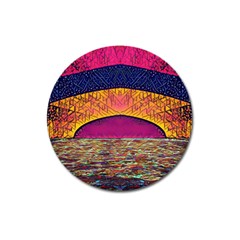 Abstract Sunrise Ocean Sunset Sky Magnet 3  (round) by Pakrebo