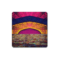 Abstract Sunrise Ocean Sunset Sky Square Magnet by Pakrebo