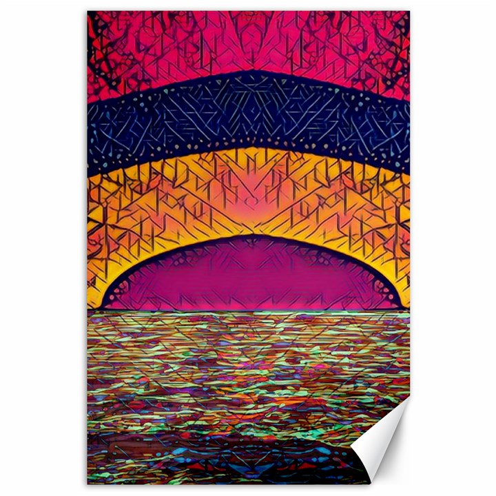 Abstract Sunrise Ocean Sunset Sky Canvas 12  x 18 