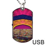 Abstract Sunrise Ocean Sunset Sky Dog Tag USB Flash (One Side) Front