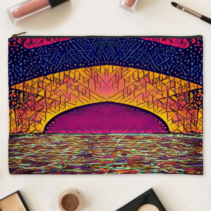 Abstract Sunrise Ocean Sunset Sky Cosmetic Bag (XXXL)