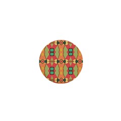 Pattern Orange Green African 1  Mini Magnets by Pakrebo