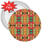 Pattern Orange Green African 3  Buttons (10 pack)  Front