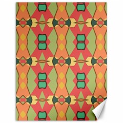 Pattern Orange Green African Canvas 12  x 16 