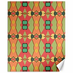 Pattern Orange Green African Canvas 16  x 20 