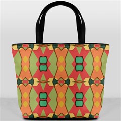 Pattern Orange Green African Bucket Bag