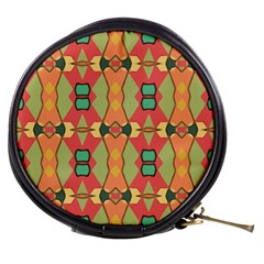 Pattern Orange Green African Mini Makeup Bag