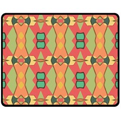 Pattern Orange Green African Fleece Blanket (Medium) 