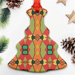 Pattern Orange Green African Ornament (christmas Tree)  by Pakrebo