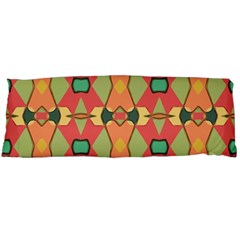 Pattern Orange Green African Body Pillow Case (dakimakura) by Pakrebo