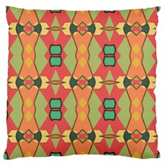 Pattern Orange Green African Large Cushion Case (one Side) by Pakrebo