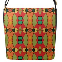 Pattern Orange Green African Flap Closure Messenger Bag (s) by Pakrebo