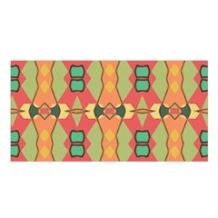 Pattern Orange Green African Satin Shawl