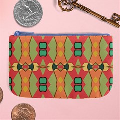 Pattern Orange Green African Large Coin Purse by Pakrebo