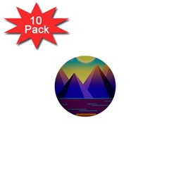 Jetty Landscape Scenery Mountains 1  Mini Buttons (10 Pack)  by Pakrebo