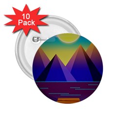 Jetty Landscape Scenery Mountains 2 25  Buttons (10 Pack)  by Pakrebo