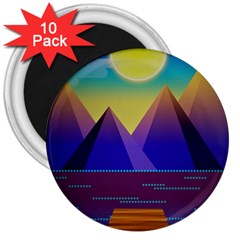 Jetty Landscape Scenery Mountains 3  Magnets (10 Pack)  by Pakrebo