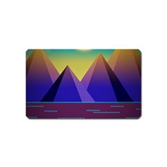 Jetty Landscape Scenery Mountains Magnet (name Card) by Pakrebo