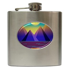 Jetty Landscape Scenery Mountains Hip Flask (6 Oz) by Pakrebo