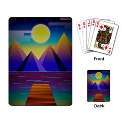 Jetty Landscape Scenery Mountains Playing Cards Single Design by Pakrebo