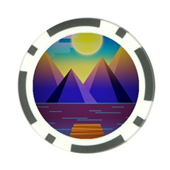 Jetty Landscape Scenery Mountains Poker Chip Card Guard by Pakrebo