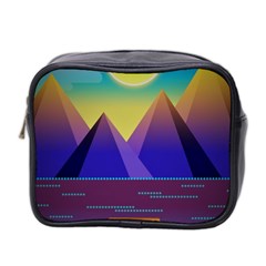 Jetty Landscape Scenery Mountains Mini Toiletries Bag (two Sides) by Pakrebo