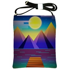 Jetty Landscape Scenery Mountains Shoulder Sling Bag by Pakrebo