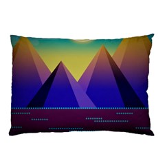 Jetty Landscape Scenery Mountains Pillow Case (two Sides) by Pakrebo