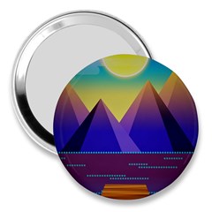 Jetty Landscape Scenery Mountains 3  Handbag Mirrors by Pakrebo