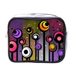 Abstract Flora Pinks Yellows Mini Toiletries Bag (One Side) Front