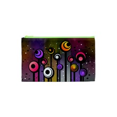 Abstract Flora Pinks Yellows Cosmetic Bag (xs) by Pakrebo