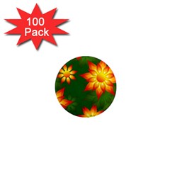 Flower Pattern Floral Non Seamless 1  Mini Magnets (100 Pack)  by Pakrebo