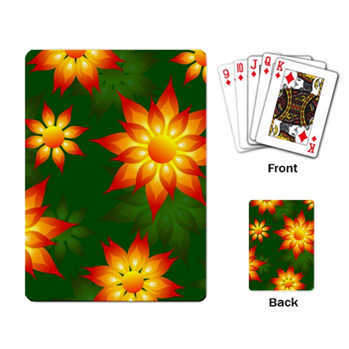 Flower Pattern Floral Non Seamless Playing Cards Single Design