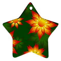 Flower Pattern Floral Non Seamless Star Ornament (two Sides) by Pakrebo