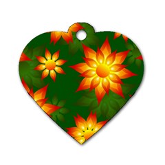 Flower Pattern Floral Non Seamless Dog Tag Heart (one Side) by Pakrebo