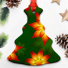 Flower Pattern Floral Non Seamless Christmas Tree Ornament (two Sides) by Pakrebo