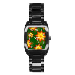 Flower Pattern Floral Non Seamless Stainless Steel Barrel Watch by Pakrebo