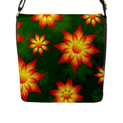 Flower Pattern Floral Non Seamless Flap Closure Messenger Bag (l) by Pakrebo