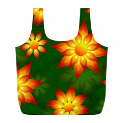 Flower Pattern Floral Non Seamless Full Print Recycle Bag (l) by Pakrebo