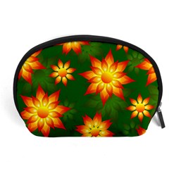 Flower Pattern Floral Non Seamless Accessory Pouch (large) by Pakrebo