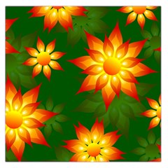 Flower Pattern Floral Non Seamless Large Satin Scarf (square)