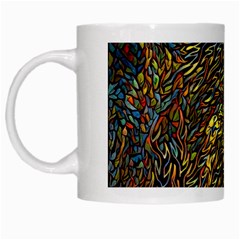 Flames Pattern Texture Gold White Mugs by Pakrebo