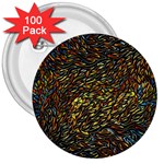 Flames Pattern Texture Gold 3  Buttons (100 pack)  Front