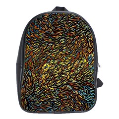 Flames Pattern Texture Gold School Bag (large) by Pakrebo