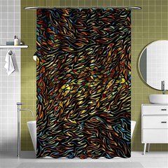 Flames Pattern Texture Gold Shower Curtain 48  X 72  (small)  by Pakrebo