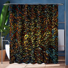 Flames Pattern Texture Gold Shower Curtain 60  X 72  (medium)  by Pakrebo